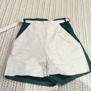 Proenza Schouler Women's White and Green Leather Shorts